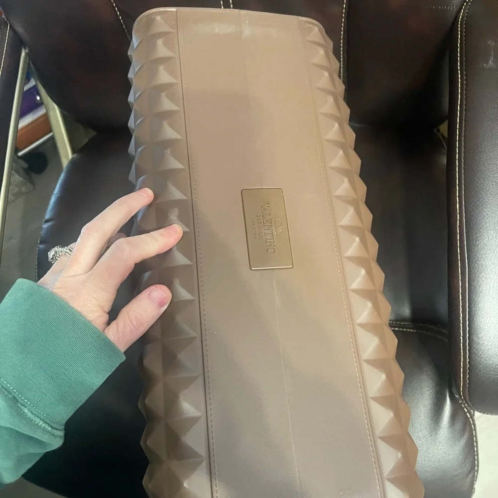 Valentino Garavani Le Troisième Brown Geometric Tote Bag